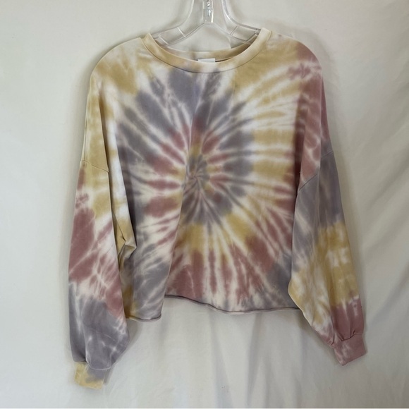 X Project Social T Women’s Crop Sweater Tie Dye Pullover Crewneck S - Picture 1 of 15
